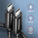 Axagon BUCM2-CM30AB Ladekabel USB-C zu USB-C 2.0, 3 m, PD 240 W 5 A, ALU - Schwarz - 3 Meter langes 