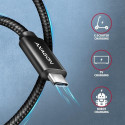 Axagon BUCM2-CM25AB Ladekabel USB-C zu USB-C 2.0, 2,5 m, PD 240 W 5 A, ALU - Schwarz - 2,5 Meter lan