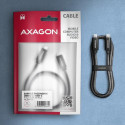 Axagon BUCM2-CM30AB Ladekabel USB-C zu USB-C 2.0, 3 m, PD 240 W 5 A, ALU - Schwarz - 3 Meter langes 