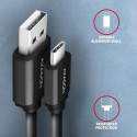 Axagon Data and charging USB 2.0 cable length 1.1 m. 3A. Black twisted. USB cable USB A USB C