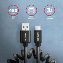 Axagon BUCM-AM10TB USB cable USB 2.0 0.6 m USB C USB A Black