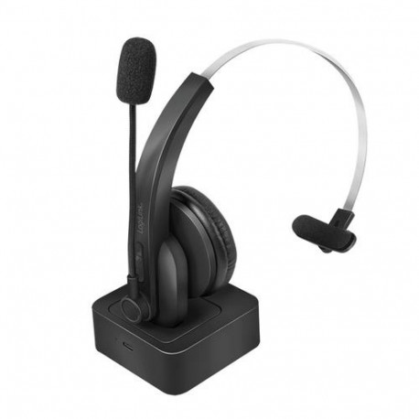 LogiLink BT0059 headphones/headset Wireless Head-band Office/Call center Bluetooth Charging stand Bl