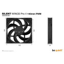 be quiet! SILENT WINGS PRO 4 | 140mm PWM Computer case Fan 14 cm Black 1 pc(s)