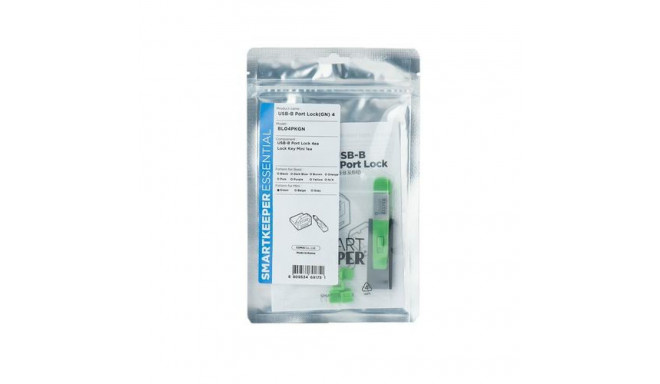 Smartkeeper BL04PKGY Port blocker + key USB Type-B Green Plastic 1 pc(s)