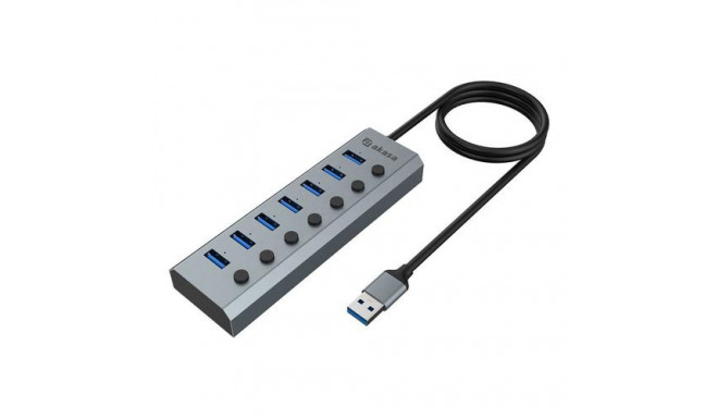 Akasa AK-HB-21BKCM interface hub USB 3.2 Gen 1 (3.1 Gen 1) Type-A 5000 Mbit/s Aluminium