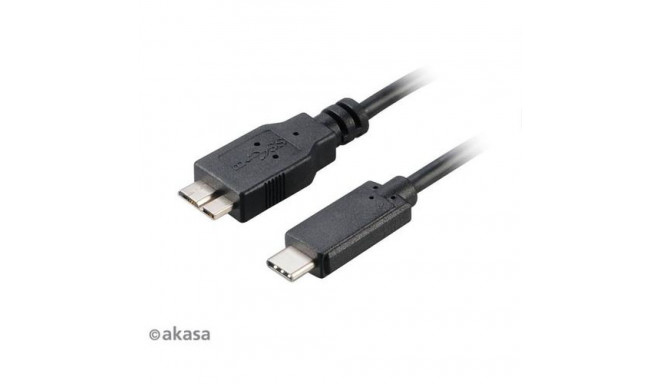 Akasa C/micro-B, 1m USB cable USB 3.2 Gen 2 (3.1 Gen 2) USB C Micro-USB B Black
