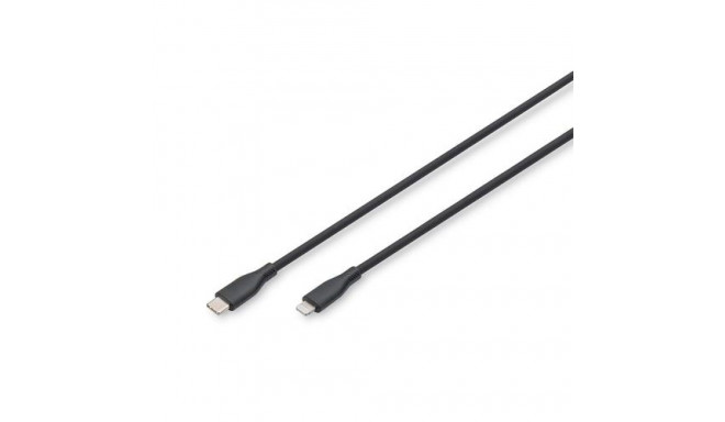 Digitus Lightning silicone connection cable, USB-C - Lightning, 2m, black