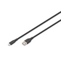 Digitus Lightning silicone connection cable, USB-A - Lightning 2m, black