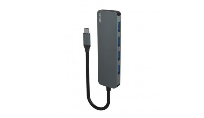 Savio Hub USB-C - 4 x USB-A AK-54 USB 3.2 Gen 1 (3.1 Gen 1) Type-A 1000 Mbit/s Black