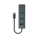 Savio AK-57 USB-C - 3 x USB-A HUB with RJ-45 Gigabit Ethernet adapter 5000 Mbit/s grey 2 x USB 3.2 G