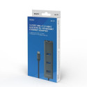 Savio AK-57 USB-C - 3 x USB-A HUB with RJ-45 Gigabit Ethernet adapter 5000 Mbit/s grey 2 x USB 3.2 G