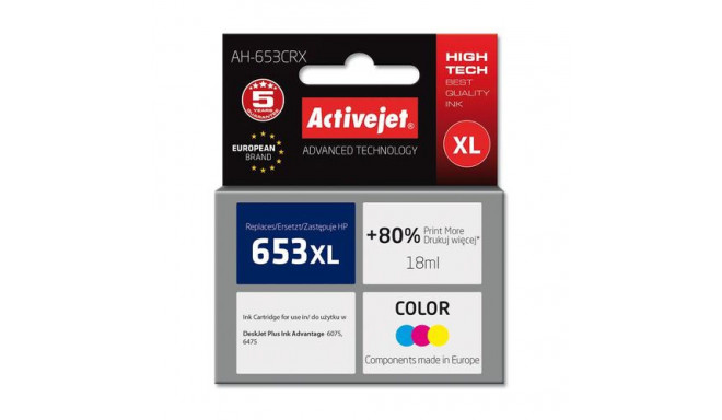 Activejet AH-653CRX ink (replacement for HP 652 F6V24AE; Premium; 320 pages; color)