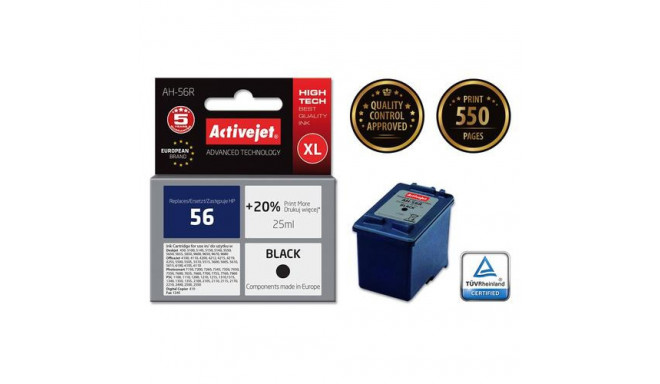 Activejet AH-56R ink (replacement for HP 56 C6656A; Premium; 25 ml; black)