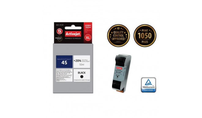 Activejet AH-45R ink for HP printer, HP 45 51645A replacement; Premium; 50 ml; black