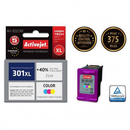 Activejet AH-301CRX ink (replacement for HP 301XL CH564EE; Premium; 21 ml; color)