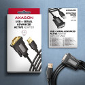 Axagon ADS-1PQN USB-A 2.0 - serial RS-232 DB9-M FTDI adapter cable 1.5m - Adapter - Digital/Daten se