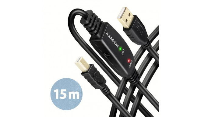 Axagon ADR-215B USB 2.0 A-M -&gt; B-M active connecting/repeater cable 15m - Kabel - Digital/Dat