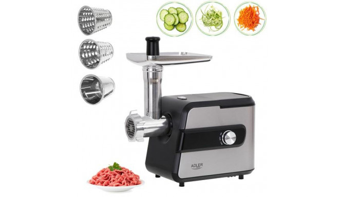 Adler AD 4813 mincer 2000 W Black, Silver