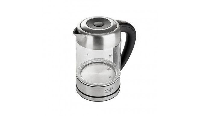 Adler AD 1247 electric kettle 1.7 L 2200 W Hazelnut, Stainless steel, Transparent