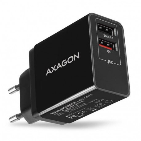 Axagon ACU-QS24 QC3.0 + 5V-1.2A wall charger