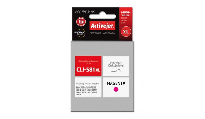 Activejet ACC-581MNX ink (replacement for Canon CLI-581M XL; Supreme; 11.70 ml; magenta)