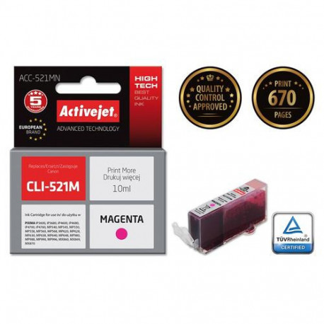 Activejet ACC-521MN ink (replacement for Canon CLI-521M; Supreme; 10 ml; magenta)