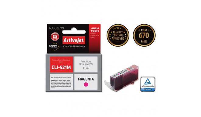 Activejet ACC-521MN ink (replacement for Canon CLI-521M; Supreme; 10 ml; magenta)