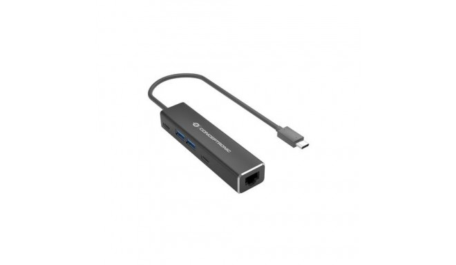 Conceptronic ABBY13B Gigabit Ethernet USB 3.2 Gen 1 Adapter with USB Hub, GbE, USB-A x 2, USB-C x 2