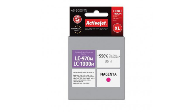 Activejet AB-1000MN ink for Brother printer; Brother LC1000/LC970M replacement; 36 ml; magenta