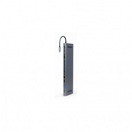 Gembird A-CM-COMBO9-01 laptop dock/port replicator USB 3.2 Gen 1 (3.1 Gen 1) Type-C Grey