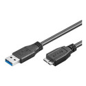 Goobay 1m USB 3.0 A/micro-B USB cable USB A Micro-USB B Black