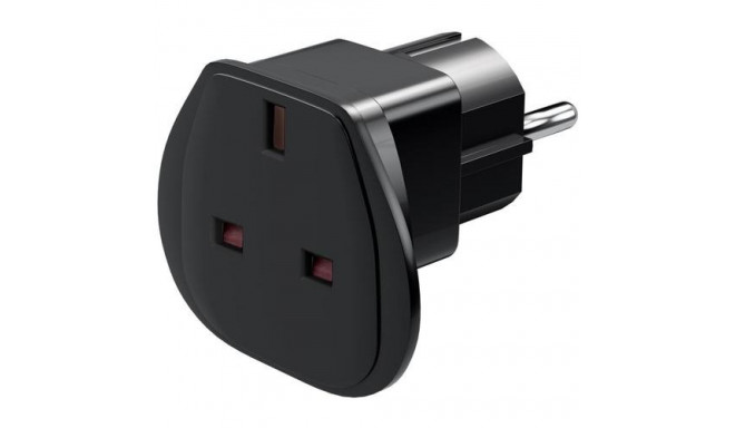 Goobay Travel Adapter UK to EU, Black