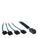 Inter-Tech 0.5m SFF 8643/4x SATA Black, Blue