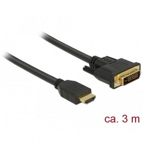 DeLOCK 85655 video cable adapter 3 m HDMI Type A (Standard) DVI Black