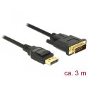 DeLOCK 85314 video cable adapter 3 m DisplayPort DVI-D Black