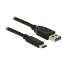 DeLOCK 1m USB3.1-C/USB3.1-A USB cable USB 3.2 Gen 2 (3.1 Gen 2) USB A USB C Black