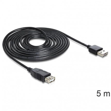 DeLOCK EASY-USB 2.0-A - USB 2.0-A, 5m USB cable USB A 0.48 Gbit/s Black