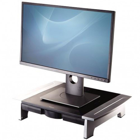 Fellowes Computer Monitor Stand with 5 Height Adjustments - Office Suites Monitor Riser with Storage