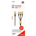 2GO 797152 USB cable 3 m USB B USB C/Micro-USB B/Lightning Black, Gold