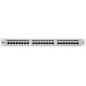 Intellinet Patch Panel, Cat6a, FTP, 24-Port, 1U, Shielded, 90° Top-Entry Punch Down Blocks, Grey
