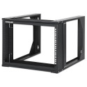 Intellinet 19" Wall Mount Open Frame Network Rack, 6U, Front-hinged Swing Frame Flat Pack, 