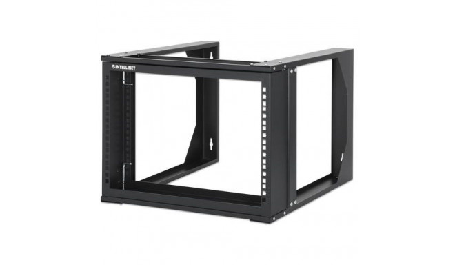 Intellinet 19&quot; Wall Mount Open Frame Network Rack, 6U, Front-hinged Swing Frame Flat Pack, 