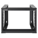 Intellinet 19&quot; Wall Mount Open Frame Network Rack, 6U, Front-hinged Swing Frame Flat Pack, 