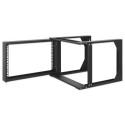 Intellinet 19&quot; Wall Mount Open Frame Network Rack, 6U, Front-hinged Swing Frame Flat Pack, 