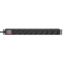 Intellinet 19&quot; 1U Rackmount 9-Way EU 2-pin (CEE 7/3) PDU, 16A, On/Off, Built in 2m EU 2-pin