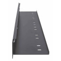 Intellinet 19&quot; Cable Entry Panel with Cable Tray 2-Pack, with Brush, 1U, Black, 2pcs in a B