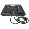 Intellinet 4-Fan Ventilation Unit for 19&quot; Racks, Roof Mount, with Thermostat, Black