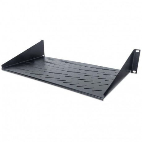 Intellinet 19" Cantilever Shelf, 2U, 2-Point Front Mount, 250mm Depth, Max 25kg, Black, Three Y