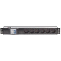 Intellinet 19&quot; 1.5U Rackmount 6-Way Power Strip - German Type&quot;, With Double Air Sw