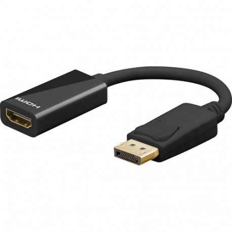 Goobay DisplayPort/HDMI 0.1 m HDMI Type A (Standard) Black